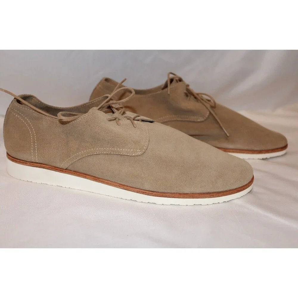 NISOLO MEN'S‎ TRAVEL DERBY SUEDE LIGHTWEIGHT DRESS SHOES STONE NIB